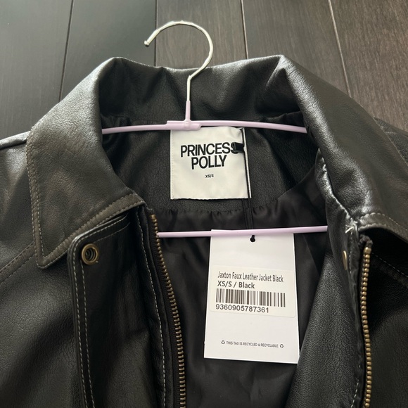 Princess Polly Black Leather Jacket - Picture 5 of 5